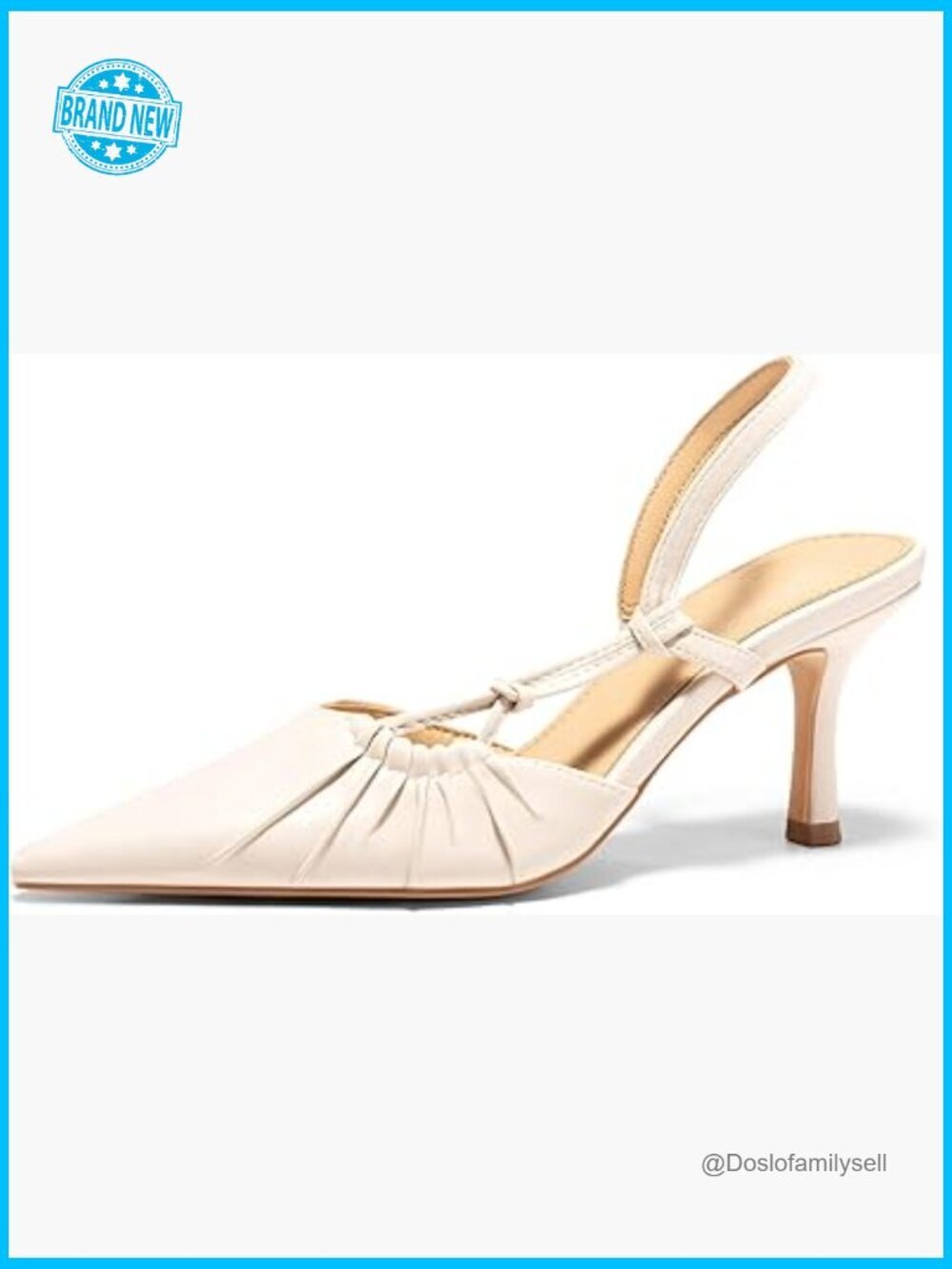 Womens Slingback Kitten Heels Closed Pointed Toe Pumps DOrsay Wedding Party